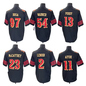 定制徽标旧金山 2025 足球球衣男式 Kittle Samuel McCaffrey Purdy Warner 缝线透气短袖 - Product Image 1