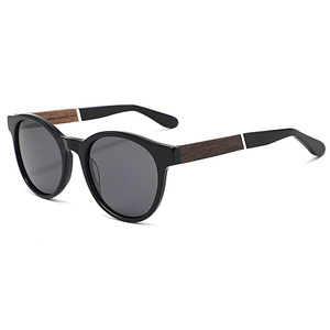 Gafas de Sol Redondas de Estilo Europeo para Hombre, Lentes Polarizadas TAC con Protección UV400, Montura de Acetato Negra, Protección Solar para Viajes y Conducción - Product Image 2