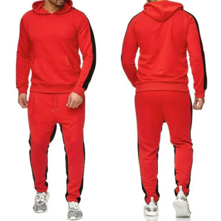 Men Custom Workout Tracksuit Pullover Pockets Winter Thin Hoody Customize Sweatshirt Wholesale Winter Micro Fleece Stripe Hood