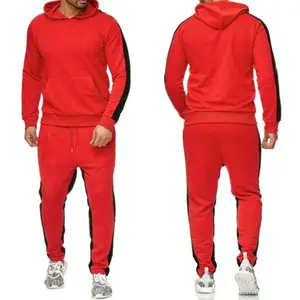 Men custom workout tracksuit pullover pockets winter thin hoody customize sweatshirt wholesale winter micro fleece stripe hood