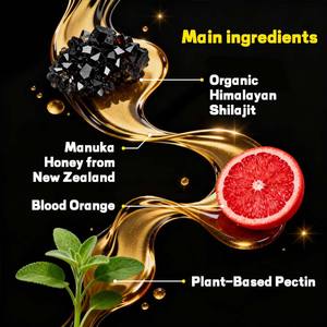 ตัวอย่างฟรี ชิลลาจิตแบบกัมมี่ น้ำผึ้งชิลลาจิตแบบกัมมี่ ปราศจากน้ำตาล ชิลลาจิตทองคำแบบกัมมี่ น้ำผึ้งมานูก้า 3000 มก. ชิลลาจิตบริสุทธิ์จากเทือกเขาหิมาลัยแบบกัมมี่ - Product Image 3