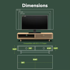 Support d'écran en bambou personnalisé avec porte <span class=keywords><strong>coulissante</strong></span> et espace de rangement - Product Image 6
