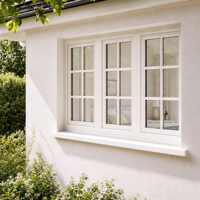 Fenêtre à battant en aluminium moderne sur mesure avec grille, double vitrage trempé, rupture de pont thermique, insonorisée, pour chambre résidentielle et villa