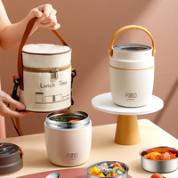Thermobehälter aus Edelstahl und Kunststoff für Neugeborene, Erwachsene und Kinder, 1000ml Einlagiger Suppenbehälter mit Abnehmbarem Griff, Auslaufsicher, Niedlich