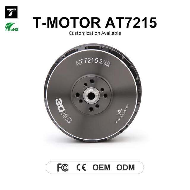 T-MOTOR AT7215 5000W Brushless Motor 10-12S High Torque Long Shaft Outrunner 81.4mm Frame IP55 Drip-proof for Fixed Wing UAV