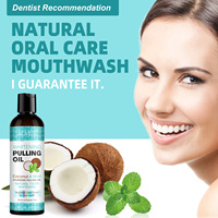 Bain de bouche à l'huile de coco personnalisé OEM ODM avec logo – Soin buccal blanchissant naturel, sans alcool, marque privée disponible 237 ml