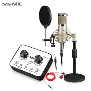 MY MIC BM800 podcast equipment microfono a condensatore studio interfaccia audio scheda audio usb per lo Streaming di youtube con auricolare