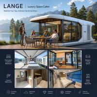 Maison capsule spatiale moderne de luxe, préfabriquée, modulaire, entièrement meublée, mobile, pour le glamping en resort