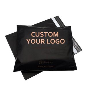Custom Design Eco-Friendly <b>Compostable</b> Poly Biodegradable Mailer Black Matte Polymailer Plastic Shipping Envelope Poly <b>Bags</b> - Product Image 3