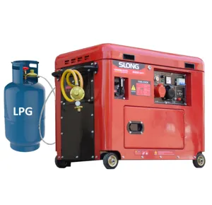 E. Slong thương hiệu 5/6/7/8KW siêu im lặng LPG Máy phát điện khí điện