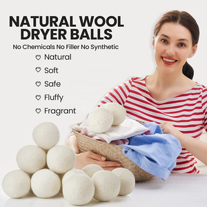 Boules de séchage en <span class=keywords><strong>laine</strong></span> <span class=keywords><strong>pure</strong></span> à 100 %, super personnalisées, biologiques, non parfumées, sans produits chimiques, faites à la main, avec sac en coton - Product Image 6