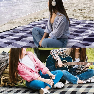 بطانية محمولة من الصوف الناعم 3 طبقات مقاومة للماء للتخييم على الشاطئ للأزواج والعائلات - Product Image 4