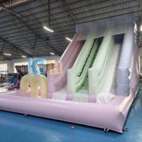 Équipement de jeu souple en PVC commercial personnalisé Maison de rebond Parcours d'obstacles gonflable extérieur Piscine de toboggan aquatique à rebond coloré