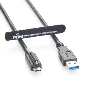 Câble USB 3.0 industriel Type-A vers Type-C avec verrouillage à vis unique USB-C 5 Gbit/s 3 A pour caméra de vision industrielle, robotique, hubs USB - Product Image 4