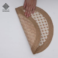Set de dessous de plat multifonctionnels ronds en vinyle imperméable et résistant à l'huile avec jute, napperons de table de luxe imperméables pour table basse