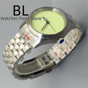 BLIGER 36mm/39mmスチールパイロットNH35モベットダイブウォッチ男性用グリーン/ブルーブラックダイヤルスーパーグリーン発光マイクロドーム型サファイア - Product Image 5