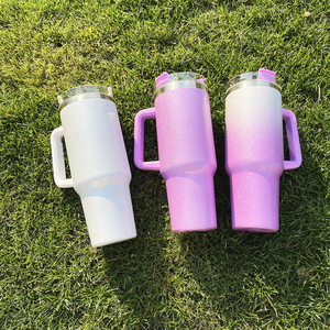 Gobelet USA isolé sous vide argent <span class=keywords><strong>pailleté</strong></span> 40oz avec poignée pour impression par sublimation double paroi Sparkle irisé - Product Image 5