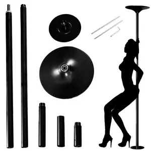 Zwarte Stripper Dance Pole, Spinning Of Statische Dansen Pole Set Kit Hoogte Verstelbare En Verwijderbare