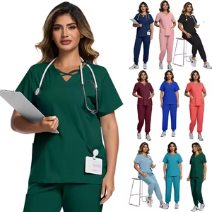Respirant femmes gommage uniforme personnel Uniformes Mdicos hôpital Salon de beauté clinique soins infirmiers gommage costumes en gros personnaliser - Product Image 1