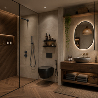 Systèmes de douche encastrés en laiton brossé, vanne moderne à deux voies, jet de pluie, noyau de valve en céramique, pour usage hôtelier en salle de bain