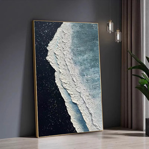 Abstract Oil Painting <b>Canvas</b> Art Rectangle Black <b>Frame</b> Modern Wall Decor Living Room Entryway Decoration - Product Image 3