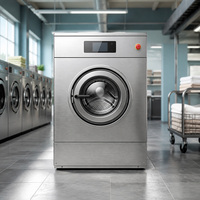 Lavadora-Extractora Eléctrica Totalmente Automática de 12-30 kg, Control PLC, Centrifugado de Alta Velocidad, Acero Inoxidable, Lavadora Comercial