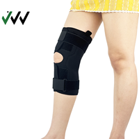 Attelle de genou en néoprène personnalisée avec charnières en aluminium amovibles, rotule ouverte, soutien orthopédique pour soulager la douleur de l'arthrite