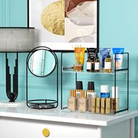 Étagère de rangement pliable à 2 niveaux en acrylique, étanche, pour produits de beauté, sous l'évier de cuisine