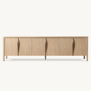 RH GAEL OAK Media Console Meuble <span class=keywords><strong>TV</strong></span> moderne <span class=keywords><strong>en</strong></span> chêne massif Centre de divertissement de luxe écologique et durable pour salon Convient aux téléviseurs - Product Image 2