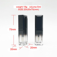 LZ Pack Promotion Prix Gradient Noir Blanc Rose 5ml Carré Lip Tint Container Personnalisé Cute Lip Gloss Tubes et Boîte d'Emballage