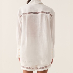 Nuevo Diseño de Primavera, Camiseta sin Mangas 100% Algodón y Lino, Ropa Casual de Punto Ajustada de Manga Larga para Niñas - Product Image 3