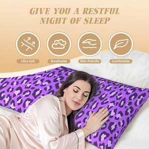 Symon Super Soft Long <b>Body</b> <b>Pillow</b> Case Cover Violet Leopard for Purple Print Breathable <b>Body</b> <b>Pillow</b> Pillowcase - Product Image 2