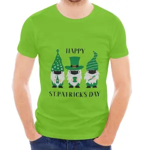 Boutique Groothandel St. Patricks Dag Creatief Ontwerp Iers Pygmee Logo Rally Viering Op Maat Bedrukte Team T-Shirts