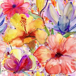 Impression sur toile de <span class=keywords><strong>fleurs</strong></span> <span class=keywords><strong>tropicales</strong></span> vibrantes, décoration murale pour la maison et le bureau - Product Image 3