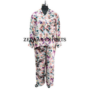 Conjunto de ropa de dormir con estampado de moda para mujer, ropa de dormir suave de dos piezas, Conjunto de pijama, conjunto de noche suave de lujo - Product Image 4