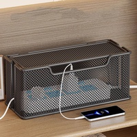 Boîte de rangement pour câbles, boîte de rangement pour prises de bureau, boîte de rangement pour câbles d'alimentation, câbles de données, câbles de chargeur