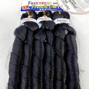 BELEZA 27 #   3x French Curl 22 pouces 210G <span class=keywords><strong>Tresses</strong></span> bouclées Perruque africaine Spirales Synthétiques Premium Extensions de cheveux au <span class=keywords><strong>crochet</strong></span> Vente en gros - Product Image 2