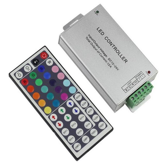 12v~24v 12A 24key 44Key Aluminium IR RF Remote RGB Led Controller for RGB Led Strip Light