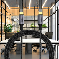 OEM LOGO personnalisé Super Vitesse 40Gbps USB 4.0 100W Type C Alliage d'aluminium Nylon 5A Fonction 30cm Mâle Câble de données pour