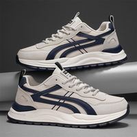 Nouvelles chaussures de course respirantes et légères pour hommes, baskets de running tendance à semelle épaisse et amortissante, style campus