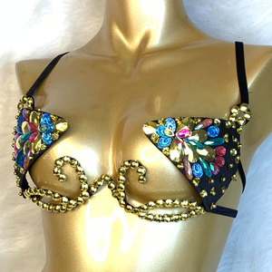 Samba karnaval tel sutyen ve kemer seti el yapımı 4 adet oryantal dans tel sutyen + oryantal dans kalça eşarp 320 adet paraları - Product Image 4