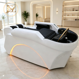 Lit de lavage électrique professionnel pour salon de coiffure, inclinable et réglable, avec éclairage LED intégré – Vente en gros directe usine - Product Image 4