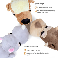 Jouet pour chien en peluche couineur, grande tête, dessin animé, écologique, résistant aux morsures, avec son, singe, rhinocéros