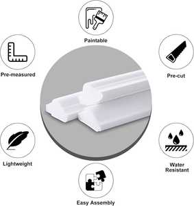 WLX-Ensemble de 30 pièces de moulures murales prédécoupées, rail auto-adhésif, panneaux décoratifs pour la maison, kit de moulage de cadre mural PS - Product Image 6