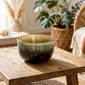 Hand Hammered Glass Singing Bowl Iridescent Sound Bowl High Quality Portable Decorative <b>Music</b> Bowl for <b>Christmas</b> Valentine's Day - Product Image 1