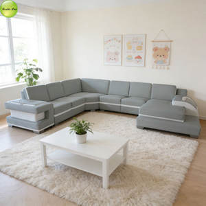 पेशेवर कस्टम आधुनिक डिजाइन लिविंग रूम फर्नीचर समायोज्य हेडरेस्ट संयोजन पु चमड़े के सोफे 6122 - Product Image 2