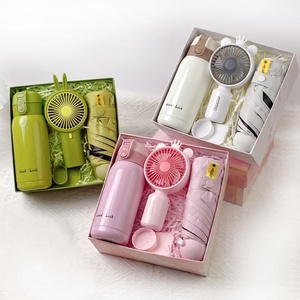 High Quality Luxury Popular Cheap Business Company <strong>Gifts</strong> with Fan Flask <strong>Umbrella</strong> Promotional Activities Birthday <strong>Set</strong> - Product Image 1