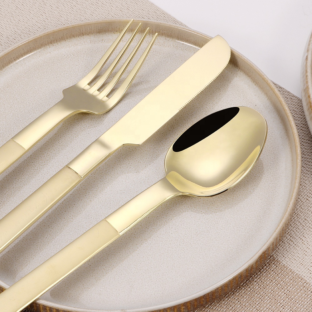Factory Price Luxury Champagne Gold Stainless Steel Cutlery Set Modern Flatware Including Spoon Knife Fork Wholesale Bulk · image 3