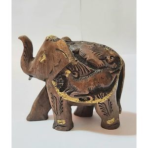 PARIJAT HANDICRAFT Brown Color Handcrafted Wood Elephant <b>Statue</b> Lucky Sculpture for Home or Office Decor - Product Image 2