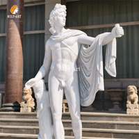 Estatua de Apolo de Mármol Blanco de Tamaño Real, Tallada a Mano, Estilo Europeo, para Jardín o Villa al Aire Libre, Marca MILY